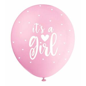 Latexové balóniky - "Je to dievča" - HOLKA - ružovo-biele - 5 ks - 30 cm - UNIQUE
