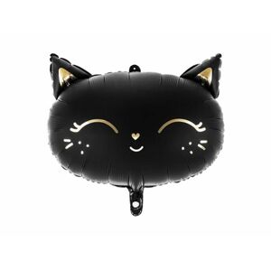 Fóliový balón mačka, 48 x 36 cm, čierny - xPartydeco