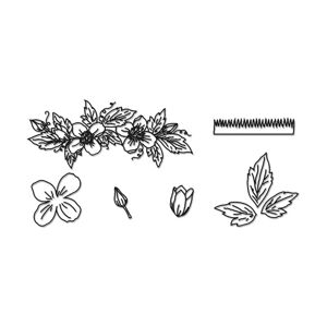 Clematis & Leaves (Plamienok a lístky) (patchwork) - Patchwork Cutters