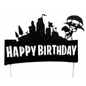 Topper na tortu Fortnite mesto - Happy Birthday - Cakesicq