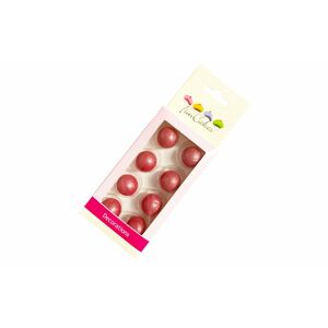 Jedlá dekorácia - čokoládove gule Choco Pearl Balls Dark Pink - 8 ks - FunCakes