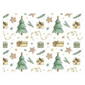 Balící papír LUX - vánoční stromečky a dárky - archy 100x70 cm - MFP Paper