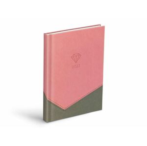 Luxusný diár na rok 2023 - sivý/ružový - 140 x 205 mm - MFP Paper