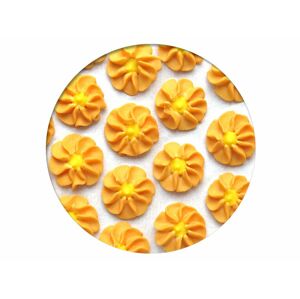 Cukrová dekorácia - Gerbery 28 ks oranžové / žlté - Frischmann