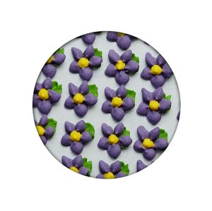 Cukrová dekorácia Kvety jednoduché s lístkom 35ks fialové - Frischmann