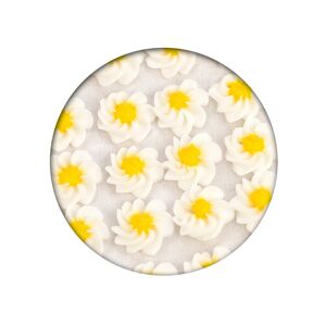 Cukrová dekorace - Květy točené 35 ks bílé - Frischmann