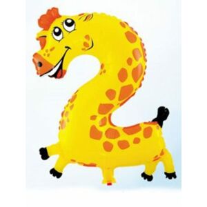 Balón foliový Žirafa 35 cm - číslice 2 (NELZE PLNIT HELIEM) - BALONČ