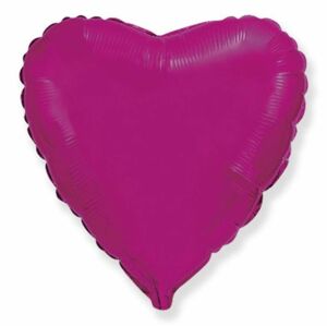Fóliový balón 45 cm Srdce tmavoružové FUCHSIE - Flexmetal