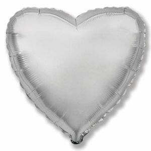 Balón foliový 45 cm Srdce stříbrné - Flexmetal