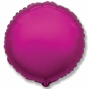 Fóliový balón 45 cm okrúhly metalický tmavoružový (fuchsiový) - Flexmetal