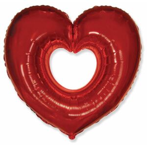 Fóliový balón srdce červený 90 cm - Flexmetal