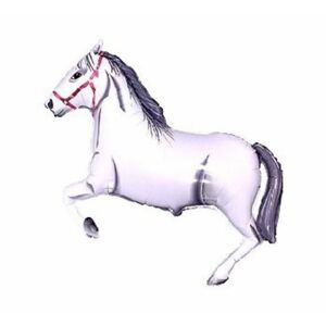Fóliový balón 35 cm Horse White (NEMÔŽE BYŤ PLNENÝ HELIOM) - Flexmetal