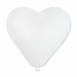 Balónik srdce biely 1 ks - SMART
