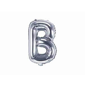 Fóliový balón písmeno "B", 35 cm, strieborný (NELZE PLNIT HELIEM) - xPartydeco