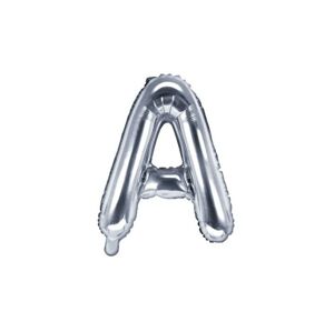 Fóliový balón písmeno "A", 35 cm, strieborný (NEMÔŽE SA NAPLNIŤ HELIOM) - PartyDeco