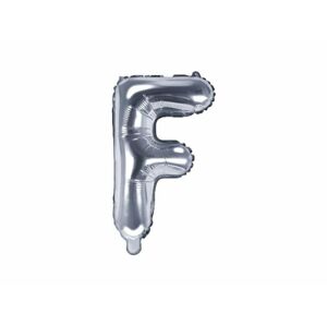 Fóliový balón písmeno "F", 35 cm, strieborný (NELZE PLNIT HELIEM) - xPartydeco