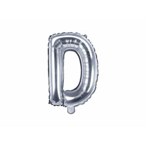 Fóliový balón písmeno "D", 35 cm, strieborný (NELZE PLNIT HELIEM) - xPartydeco
