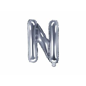 Fóliový balón písmeno "N", 35 cm, strieborný (NELZE PLNIT HELIEM) - PartyDeco