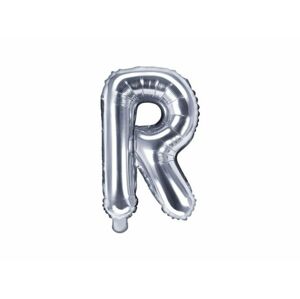 Fóliový balón písmeno "R", 35 cm, strieborný (NELZE PLNIT HELIEM) - xPartydeco