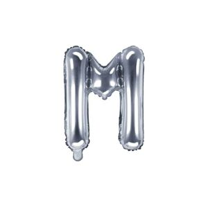 Fóliový balón písmeno "M", 35 cm, strieborný (NELZE PLNIT HELIEM) - PartyDeco