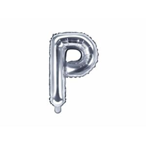Fóliový balón písmeno "P", 35 cm, strieborný (NELZE PLNIT HELIEM) - PartyDeco