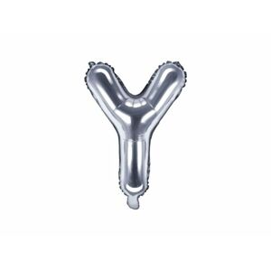 Fóliový balón písmeno "Y", 35 cm, strieborný (NELZE PLNIT HELIEM) - xPartydeco