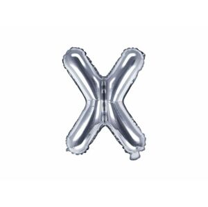 Fóliový balón písmeno "X", 35 cm, strieborný (NELZE PLNIT HELIEM) - xPartydeco