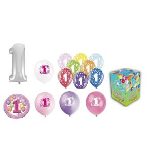 Hélium na plnenie balónov + balóny na oslavu 1. narodenín dievčatka - 420 l - BALLONPUB