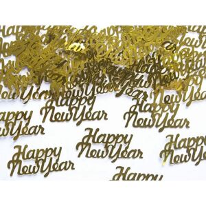 Šťastný nový rok - zlaté konfety 4x2 cm - Silvester - PartyDeco