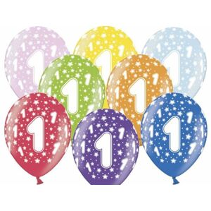 Silné balóny 30 cm Metallic Mix - narodeniny č. 1 - xPartydeco
