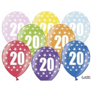 Silné balóny 30 cm metalický mix - narodeniny č. 20 - PartyDeco
