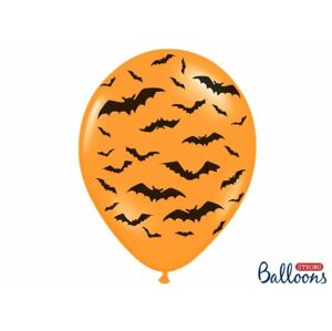 Silné balóny 30 cm PASTEL - ORANŽOVÉ Netopiere - 1 ks - Halloween - PartyDeco