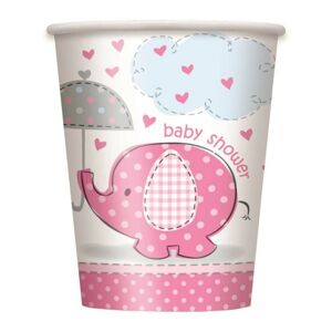 Kelímky umbrellaphants "Baby shower" - Dievča / Girl 8 ks - UNIQUE