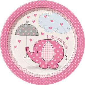 Taniere umbrellaphants "Baby shower" - Dievča / Girl -17 cm, 8 ks - UNIQUE