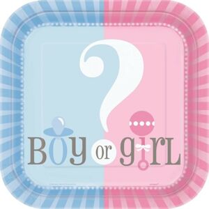 Taniere Gender reveal "Girl or Boy" - "Dievča alebo chlapec" 17 cm, 8 ks - UNIQUE