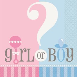 Servítky Gender Reveal "Girl or Boy" - "Dievča alebo chlapec" - UNIQUE