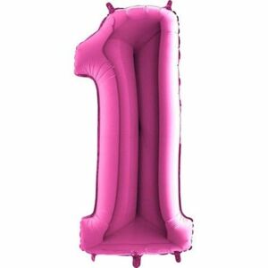 Balónik s číslami z ružovej fólie - Ružový 115 cm - 1 - Flexmetal