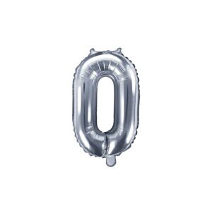 Balónové fóliové číslice strieborné 35 cm - 0 (NEDÁ SA PLNIŤ HELIOM) - PartyDeco