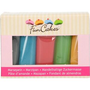 Farebné marcipánové valčeky - sada piatich základných farieb 5x100 g - FunCakes