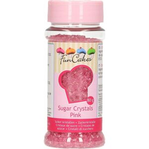 Ružový dekoračné cukor kryštál - 80g - FunCakes