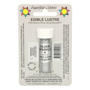 Strieborná prachová farba perleťová Silver Sparkle (Strieborná trblietavá) - Sugarflair Colours