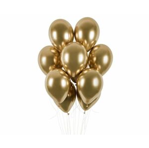 Balónky chromované 50 ks zlaté lesklé - průměr 33 cm - SMART