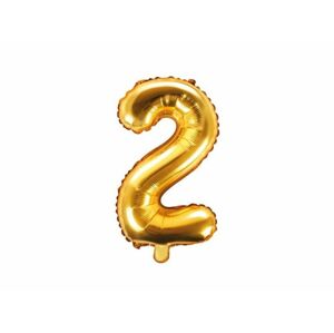 Balónové číslice zlaté 35 cm - 2 (NEMÔŽU BYŤ PLNENÉ HELIOM) - PartyDeco