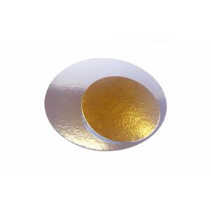 Tortová podložka zlatá a strieborná (obojstranná) kruh - 26 cm - FunCakes