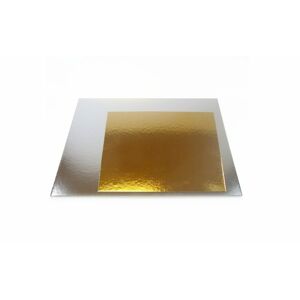 Tortová podložka zlatá a strieborná (obojstranná) štvorec - 25x25 cm - 3 ks - FunCakes