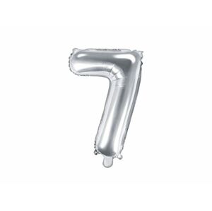 Balón s číslicami SILVER 35 cm - 7 (NEMÔŽE SA NAPLNIŤ HELIOM) - PartyDeco