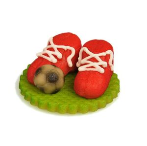 Futbalové kopačky červené s loptou - marcipánové figúrky na tortu - Frischmann