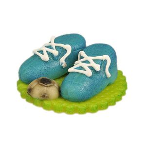 Futbalové kopačky modré s loptou - marcipánová figúrka na tortu - Frischmann