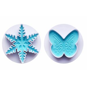 Snehová vločka Frozen a motýlik - Vypichovač na marcipán a modelovacej hmoty - 2 ks - Smart Cook