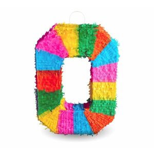 Piñata číslo " 0 " farebná - rozbitná, 50x35x7,5 cm - GoDan